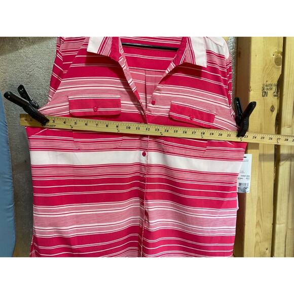 Notations Striped Collared Top XL Stretchy Black White 3/4 or Full Sleeve - Picture 4 of 8